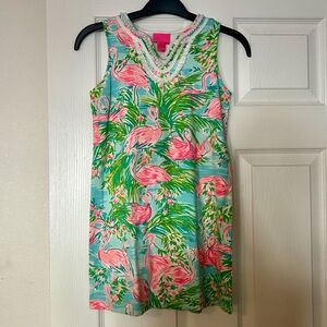 Lilly Pulitzer flamingo dress, size L (8-10)
